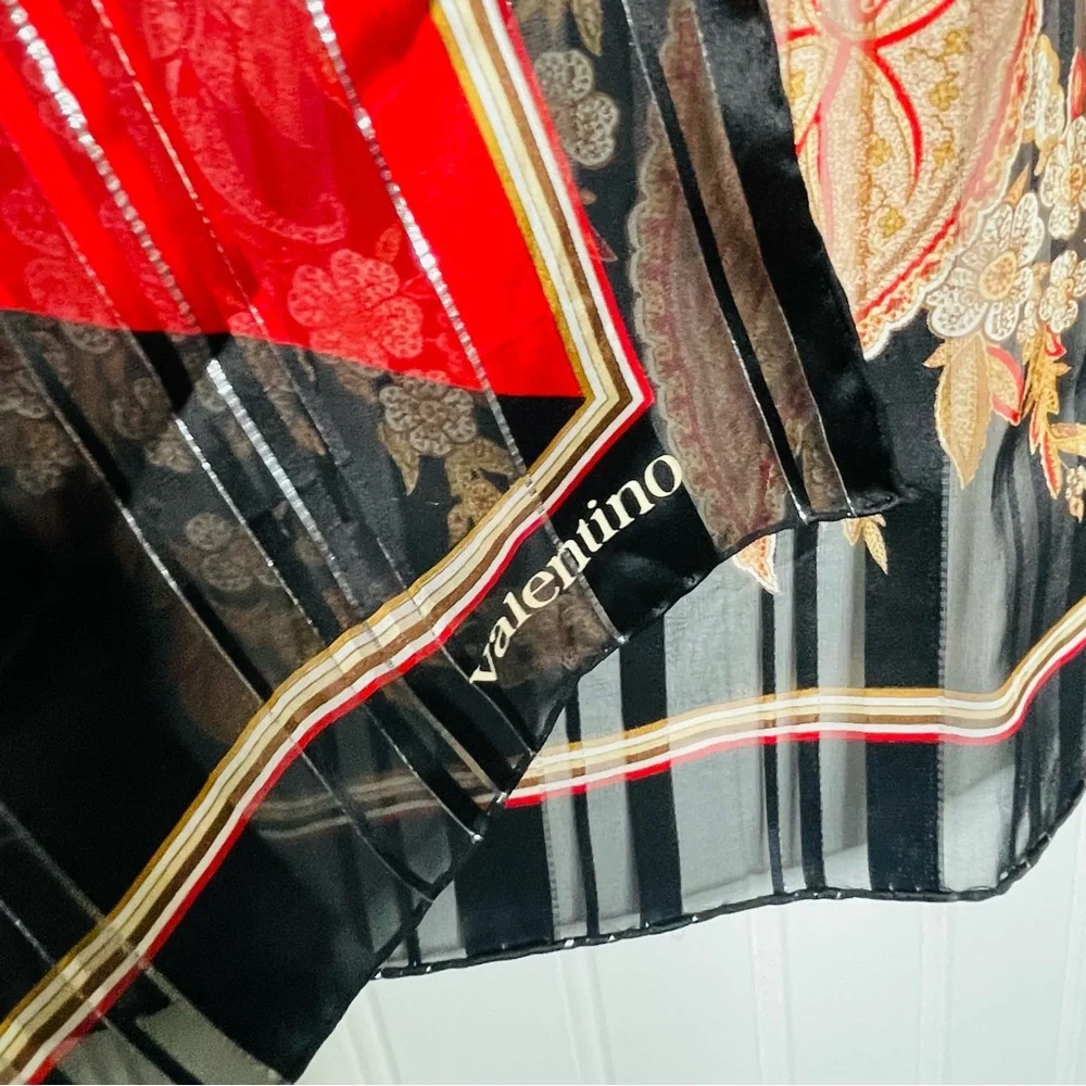Vintage Valentino Stratos 100% Silk Floral Scarf